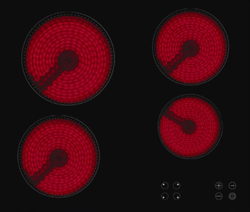 IMAGE 4 BURNER ELECTRIC COOKER BUILT-IN CERAMIC HOB IM-P604V-P