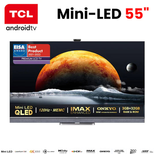TCL 55 inches Mini LED Series 4K Ultra HD Certified Android QLED TV 55C825