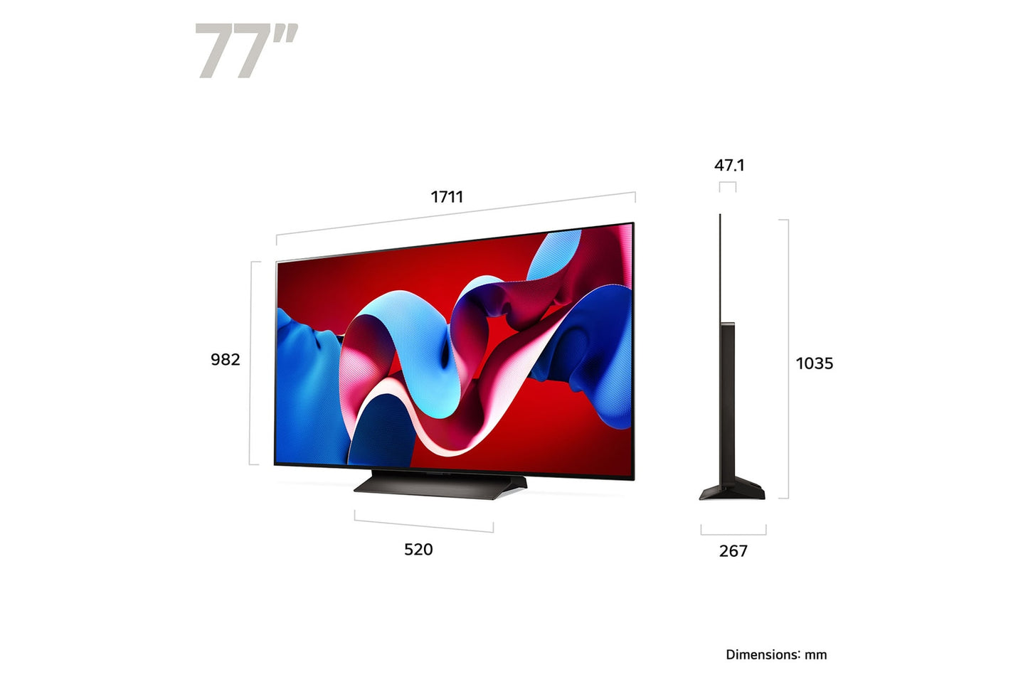 Lg 77 inch Oled AI THINQ with Built In Satellite Receiver Smart TV 77 C46