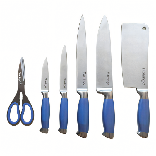 Flamingo 7Pcs Knife Set W/ 7 inch Cleaver , FL2004KNFST