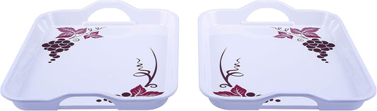 Flamingo Melamine Handle Tray, Multi-Colour, 15 Inch, FL9114CMW, 4pcs Pack