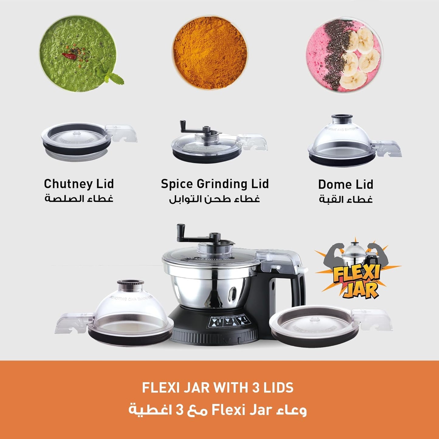 Panasonic 2000W Mixer Grinder with 3 Multipurpose Jars MX-AE365KTZ