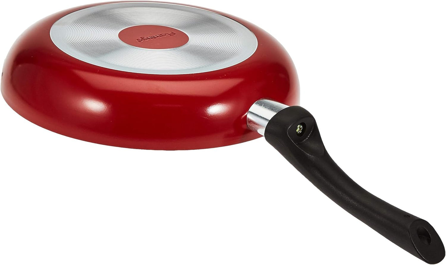 Flamingo Sauce Pan with Lid and Open Fry Pan, Black/Red, 15 cm + 22 cm, FL6520CWST