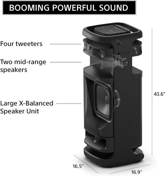 Sony ULT Tower 10 Bluetooth Karaoke Party Speaker with Powerful Bass, 360Β° Sound and Party Lights, Included Wireless Microphone SRSULT1000