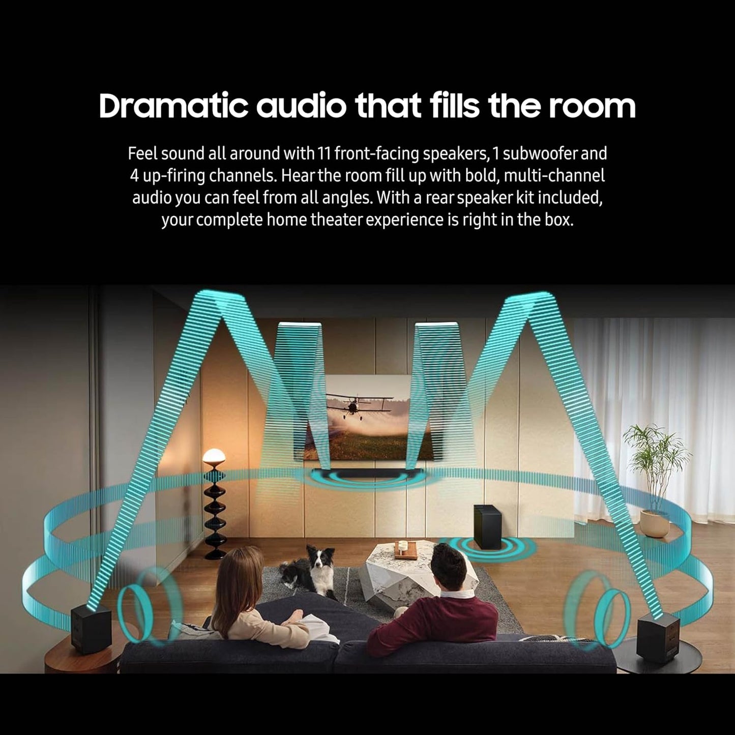 Samsung 11.1.4Ch Sound Bar Top side speakers 8 Subwoofer HW-Q990D/KE