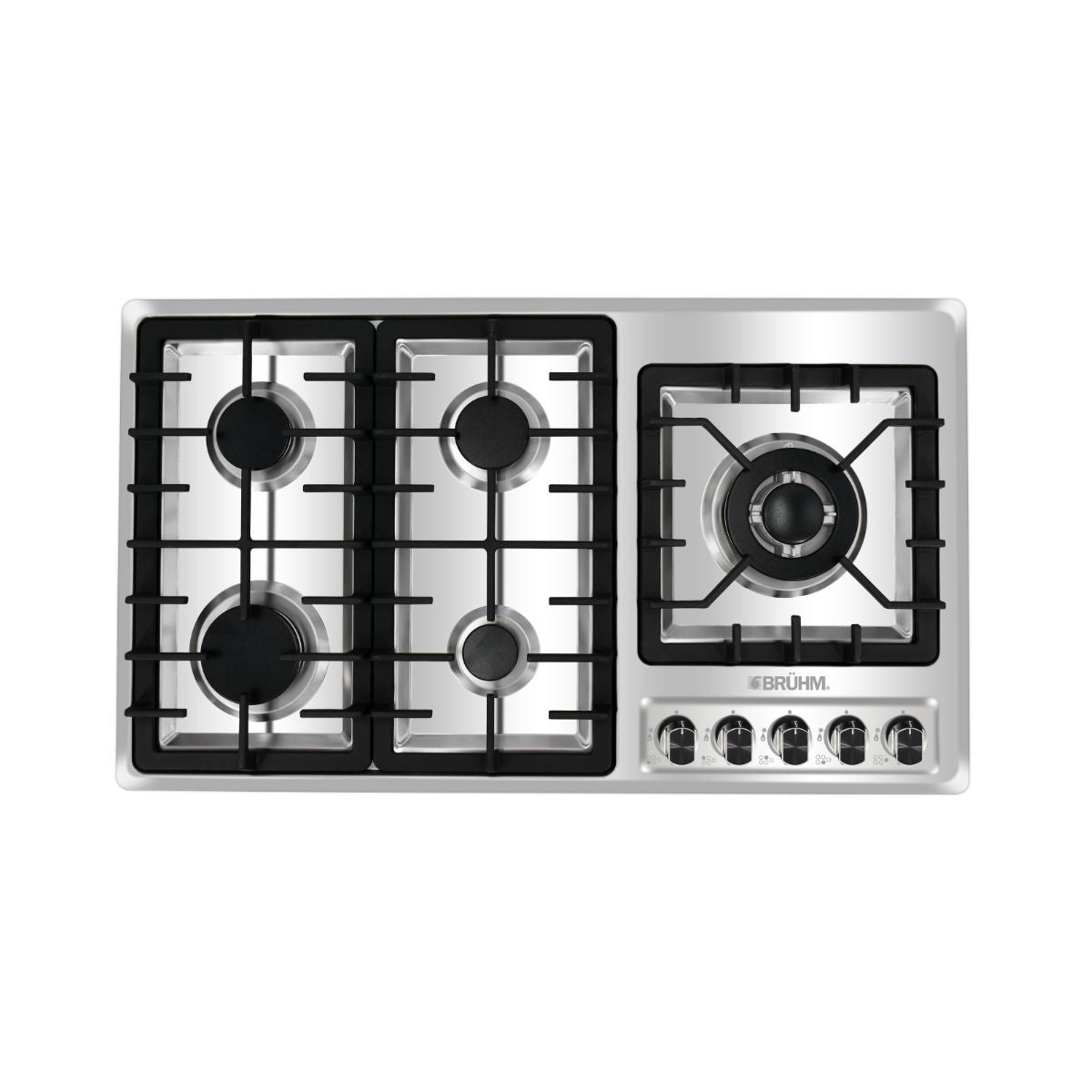 BRUHM 5 GAS COOKER HOB, STAINLESS STEEL AUTO IGNITION BGH-9650FI