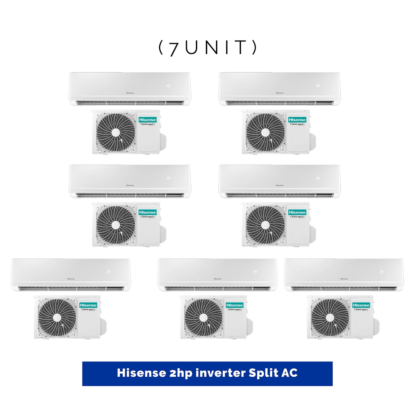 7 UNIT COMBO Hisense 2hp Inverter Split Air Conditioner SPL 2 HP Copper Inv-DK. Save ₦130,200! 😱🛒 on this Deal