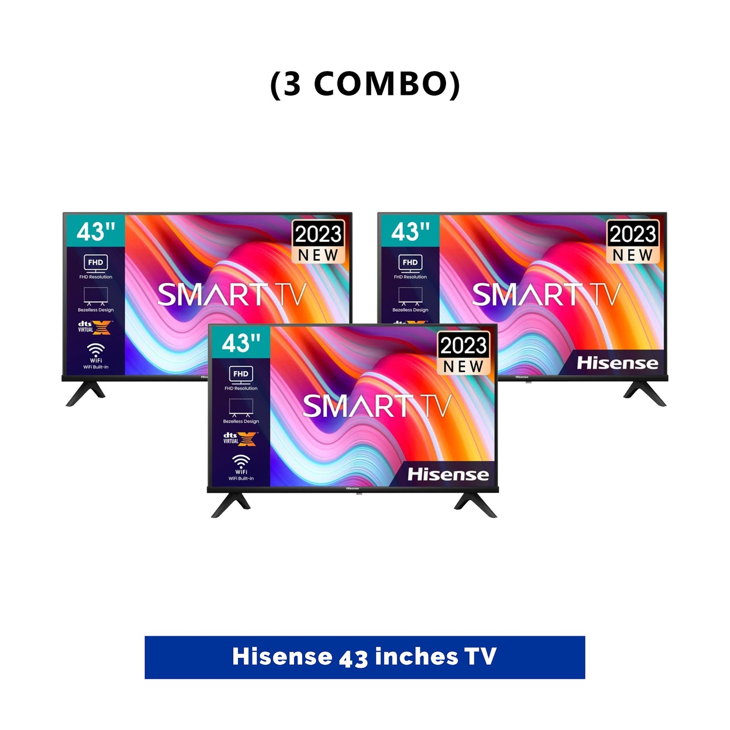 3 UNIT COMBO Hisense 43 inch A4k LED Smart Tv with Free wall bracket Save ₦34,200! 😱🛒 on this Deal