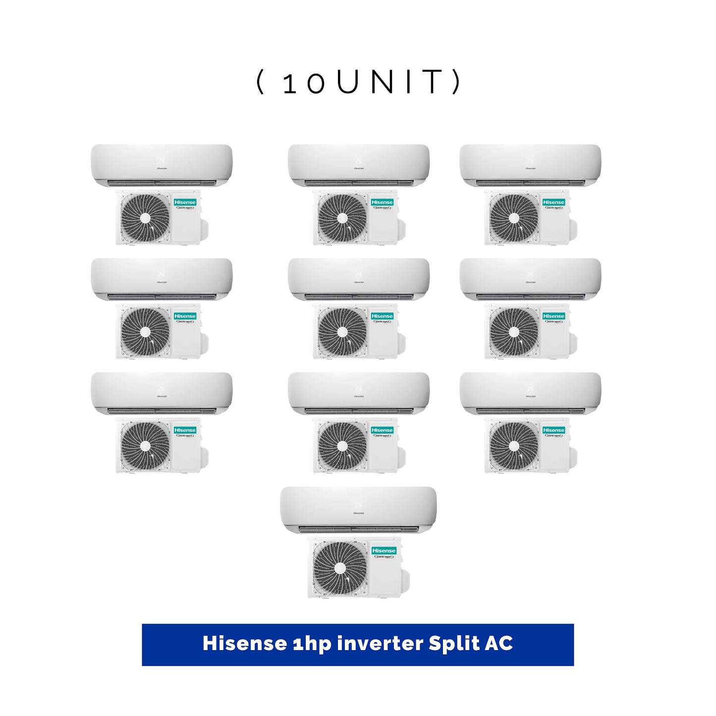 10 UNIT COMBO Hisense 1hp Inverter Split Air Conditioner SPL 1HP-CopperInv-DK. Save ₦240,000! 😱🛒 on this Deal