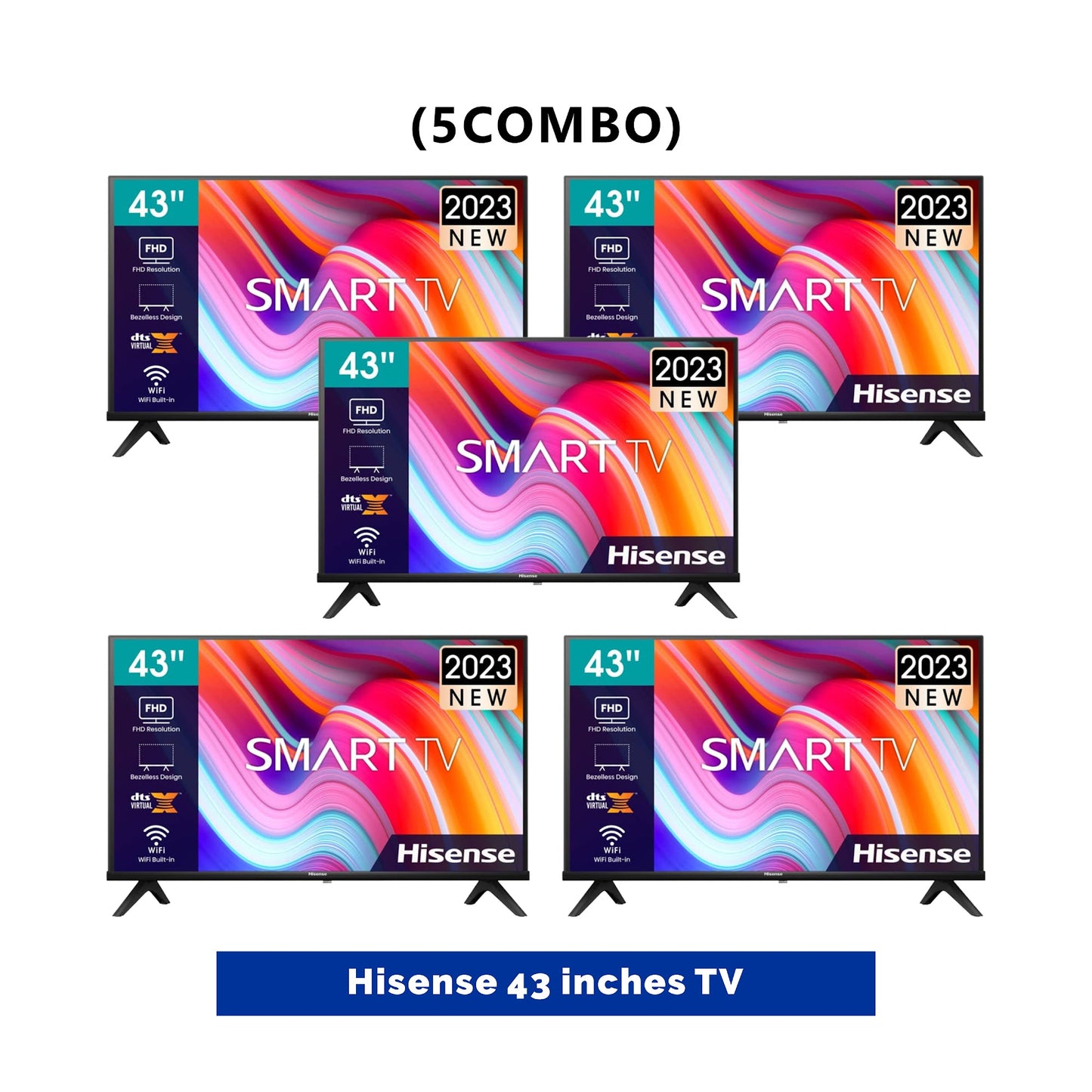 5 UNIT COMBO Hisense 43 inch A4k LED Smart Tv with Free wall bracket Save ₦57,000! 😱🛒 on this Deal