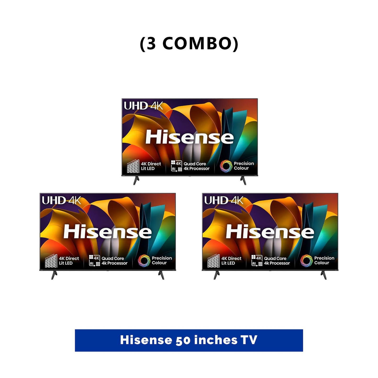 3 UNIT COMBO Hisense 50 Inch A6N Series UHD 4K Smart TV with Free wall bracket - 50A6N Save ₦53,880! 😱🛒 on this Deal