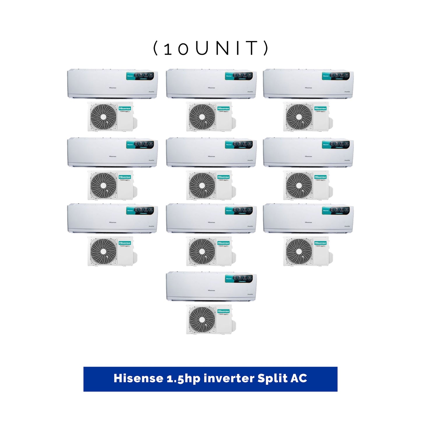 10 UNIT COMBO Hisense 1.5hp Inverter Split Air Conditioner SPL-1.5 hp-Copper-Inv-DK. Save ₦243,000! 😱🛒 on this Deal