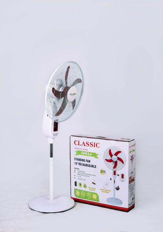 Classic 18 inches rechargeable fan (Red) CL-2918HR