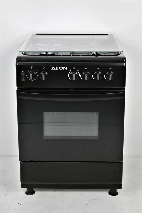 AEON 3+1 BURNER GAS COOKER 60X60 4G BLACK 6031