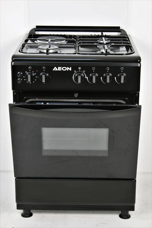 AEON 3+1 BURNER GAS COOKER 60X60 4G BLACK 6031