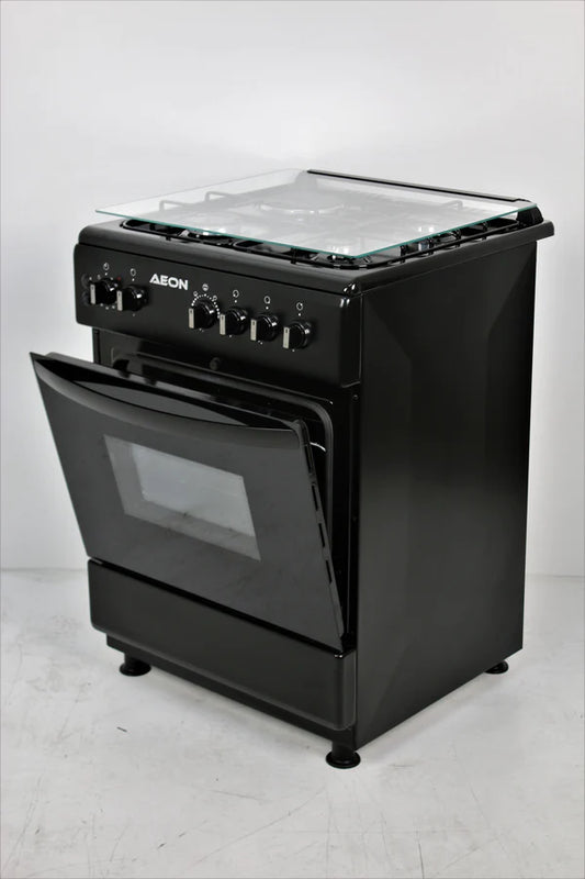 AEON 4 BURNER GAS COOKER 60X60 BLACK 6040