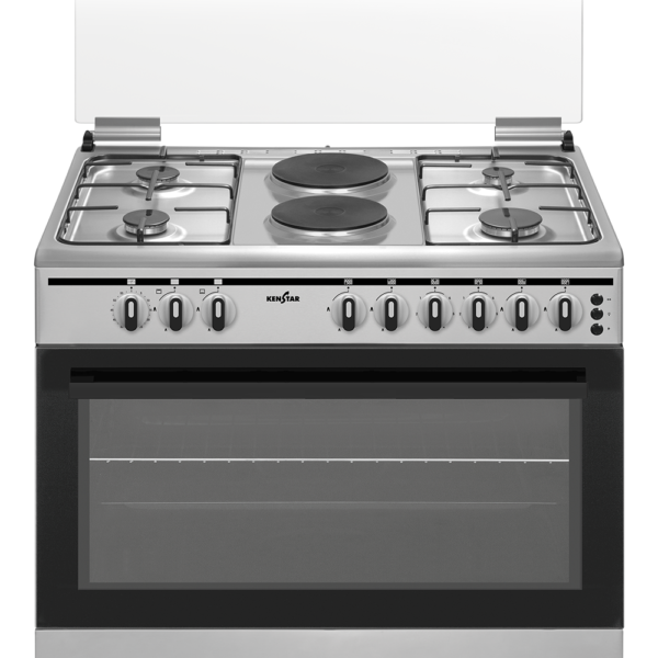 Kenstar 4 Gas Burner + 2 Electric Hotplate Standing Cooker KSB-6090-4G2E