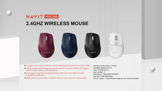 HAVIT PC series-Wireless mouse MS61WB