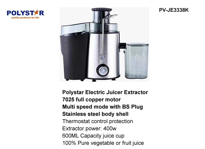POLYSTAR 1.2 Liter ELECTRIC JUICE EXTRACTOR PV-JE3338K