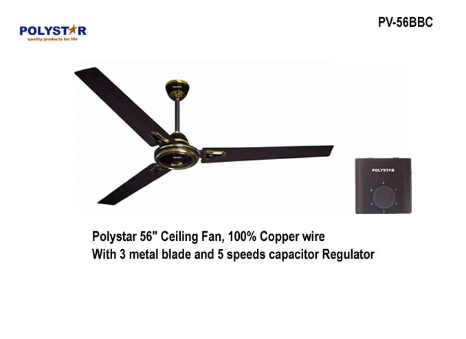 Polystar 56 inches Ceiling Fan PV-56BBC