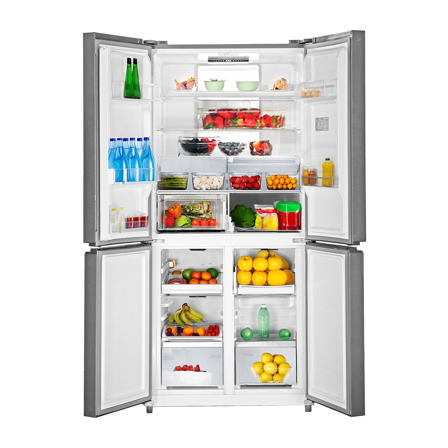 Royal Peerless series Side-by-Side Refrigerator 550L, Inverter Technology, Multi-Flow Air system, METAL COOLING SYSTEM, Humidity Control, Antibacterial system( - RGFD550BS