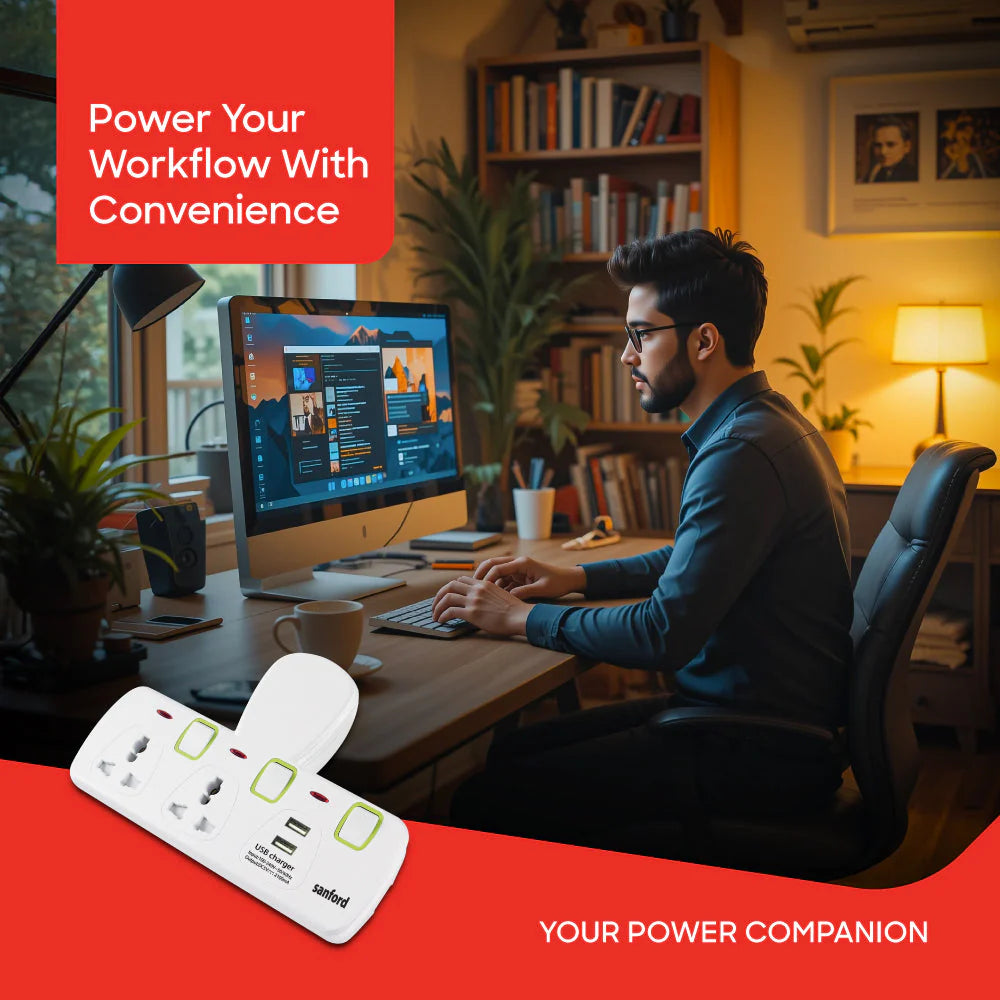 Sanford 2 Way Multi Adaptor Plus USB Port SF286ADP