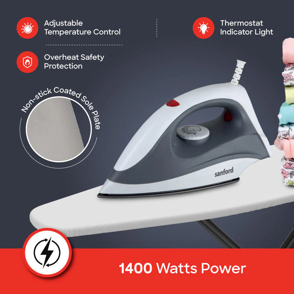 Sanford 1400 Watt DRY IRON NON STICK SOLE PLATE SF29DI BS