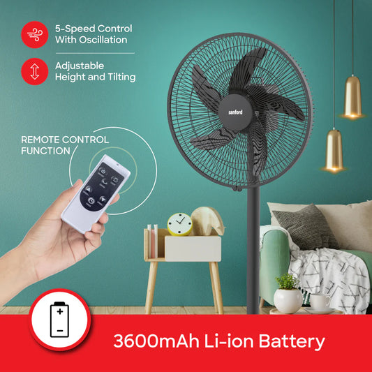 Sanford 16 inches 5 in 1 Rechargeable Fan SF965RTF