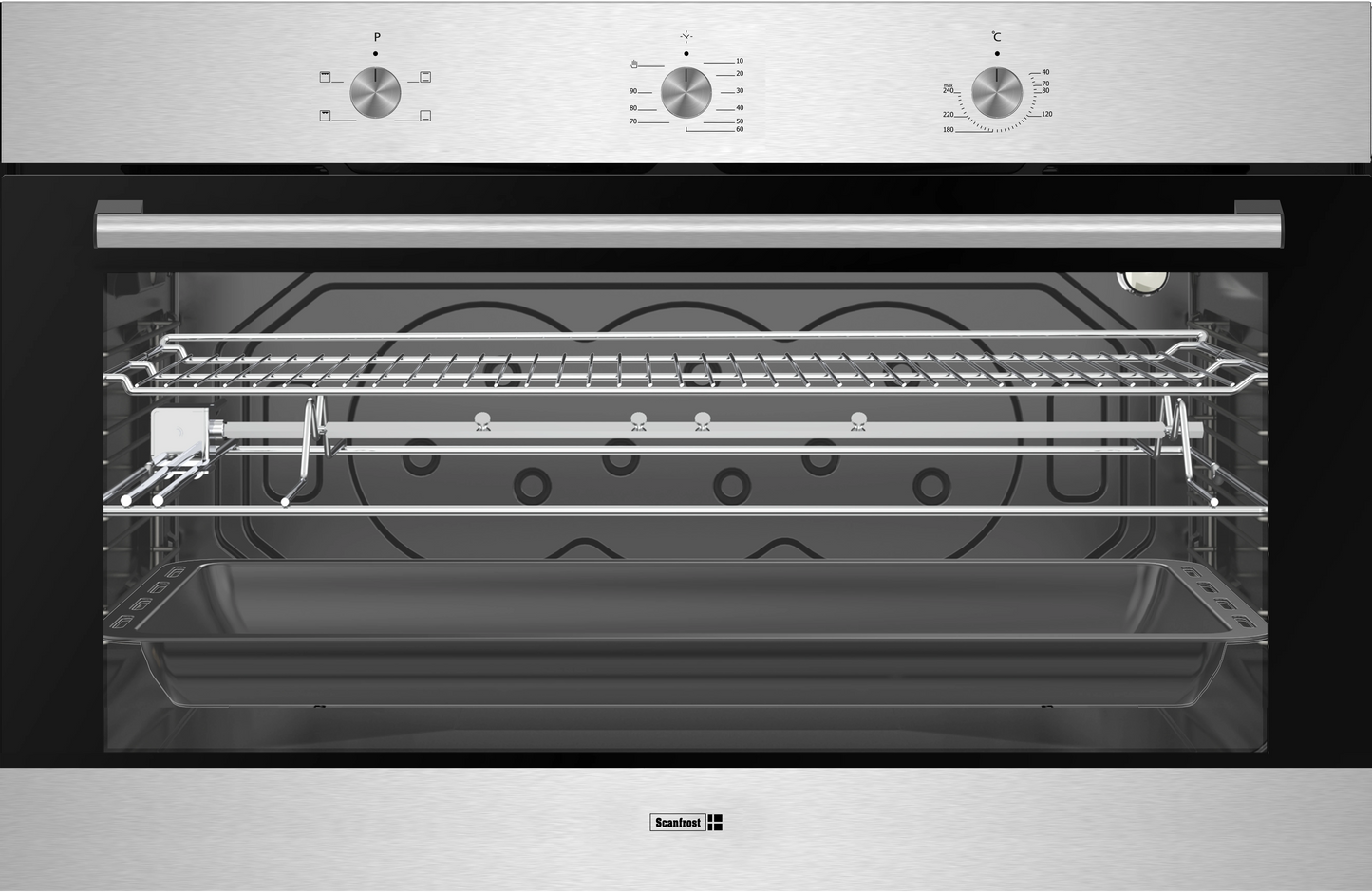 Scanfrost Electric Built-In Oven 90cm Rotisserie SFNBI9105O