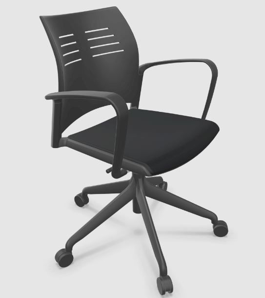 Actiu Spacio Chair with Multi-Purpose Arms and 5-Spoke Base ACTSP354103BT82