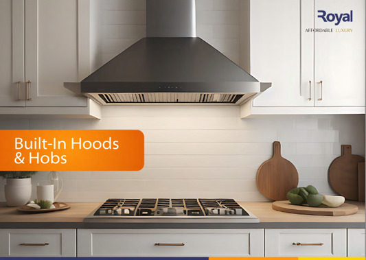 Royal Built-In-Hood,Black Tempered glass with chimney tube RBCH90MJ6