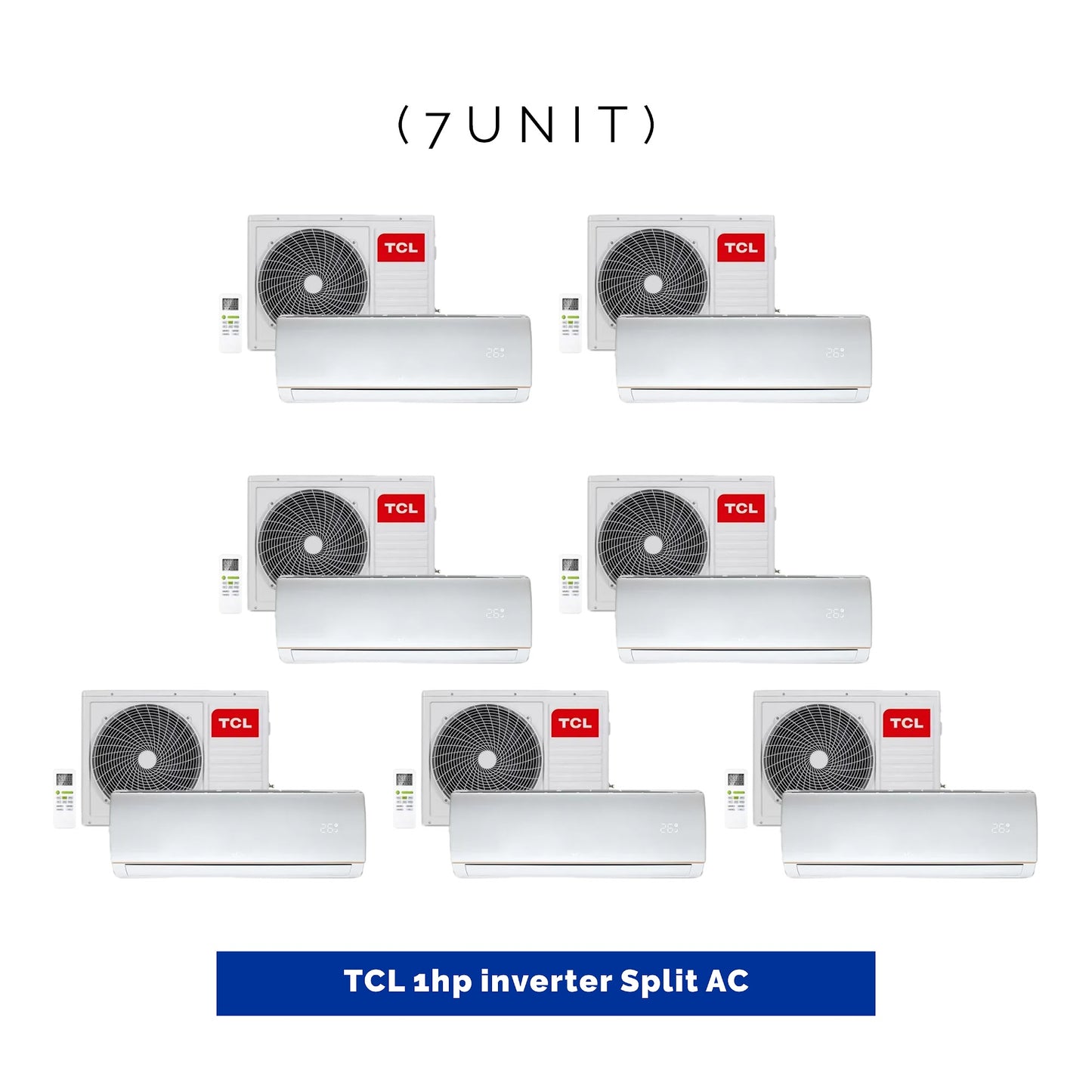 7 UNIT COMBO - TCL 1HP Inverter Split Air Conditioner TAC09CSD/TPH11IX With Free Installation Kit. Save ₦157,500! 😱🛒 on this Deal