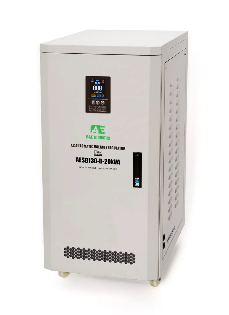 A&E DUNAMIS 20KVA Single phase Servo Voltage Stabilizer (130V-250V) - AESB130-D-20KVA