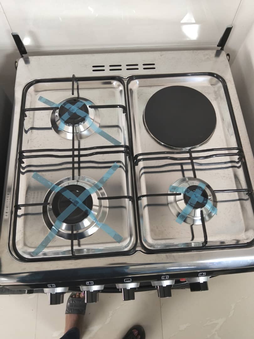 Kenstar 60x60 3 Gas Burner + 1 Electric Hotplate Standing Cooker KS-GCX6060-31S