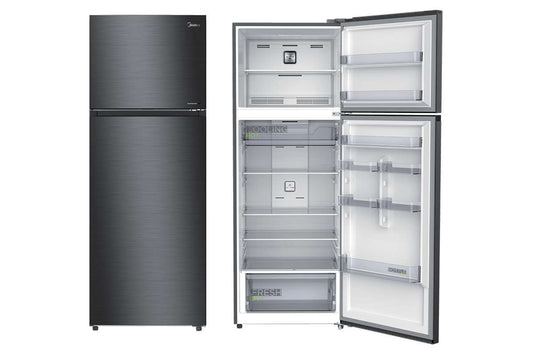 Midea 463 Liters Top Mount Freezer Refrigerator Bru Steel Finish Recessed Handle MDRT645MTU46