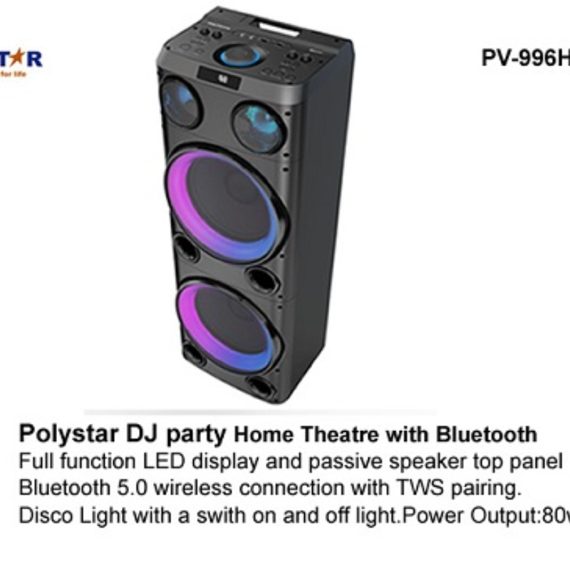 Polystar Dj Pary Home Theatre With Bluetooth PV-966HTDJ