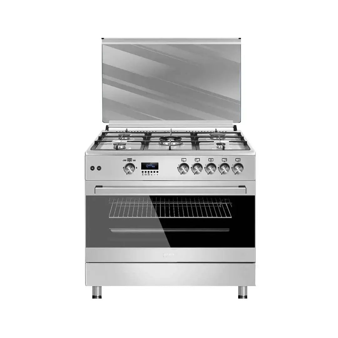 Maxi Gas Cooker 60x90 CM (5) Burners Shine Line Black & Inox MAXI60X90FK961MSS