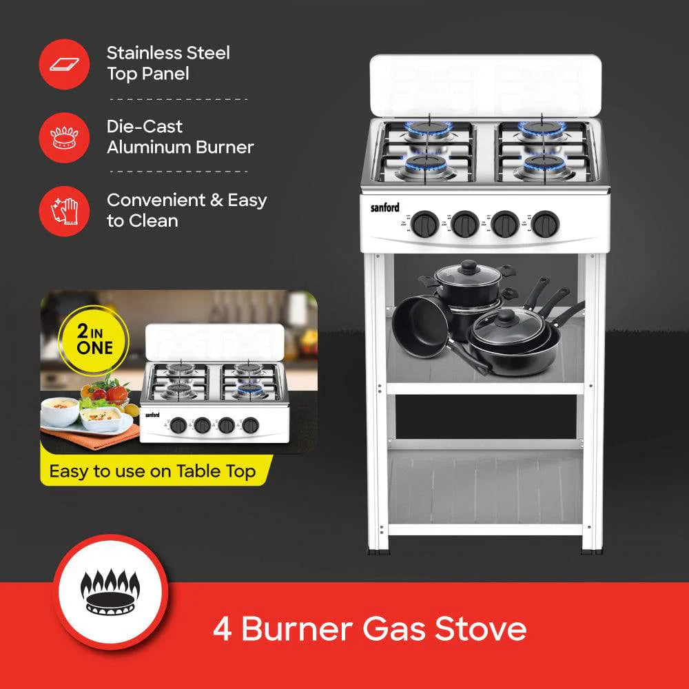 Sanford 4 Burner Stainless Steel Gas Cooker With Stand SF5460GC