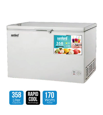 Sanford SF1759CF-358L - Chest Freezer, High Quality Condenser with Fan.