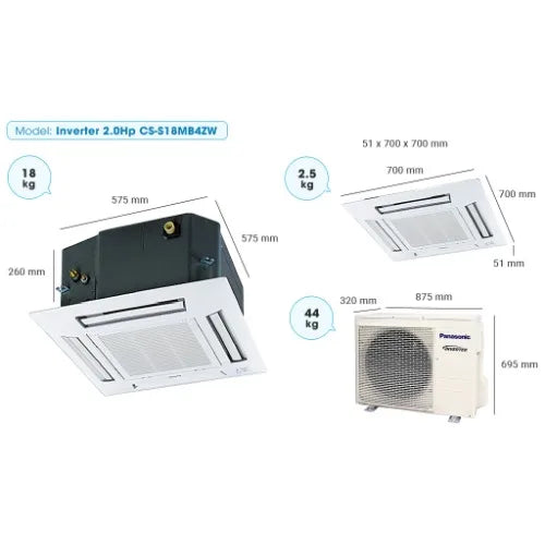 Panasonic 4hp inverter Ceiling Casssette Air Conditioner S-3448PU3H/U-43PR1H5/CZ-KPU3H