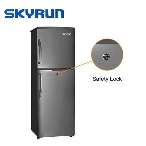 Skyrun  BCD-145A 138 Litres Double Door Top Mount Refrigerator INOX