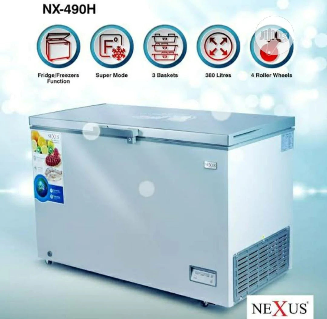 Nexus NX-490HE 380 Litres Chest Freezer Silver