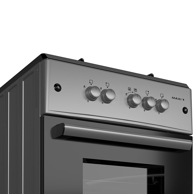 Maxi 60*60 3 Gas Burner + 1 Electric Hotplate Standing Cooker (INOX)