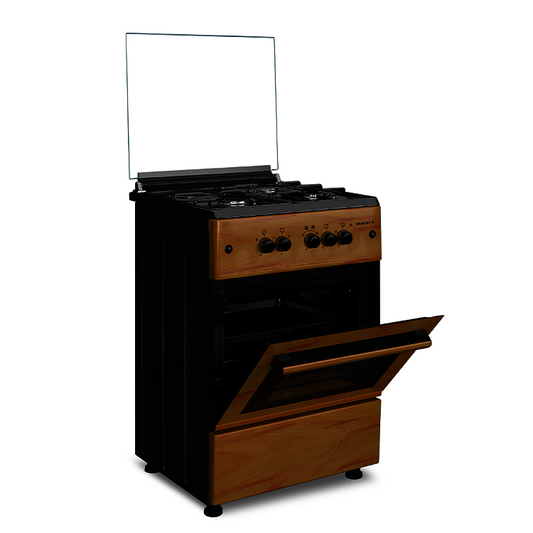 Maxi 60*60 3 Gas Burner + 1 Electric Hotplate Standing Cooker WOOD