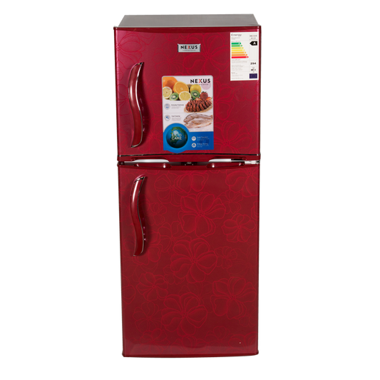 Nexus NX-235 185 Litres Top Freezer Refrigerator Red with flower