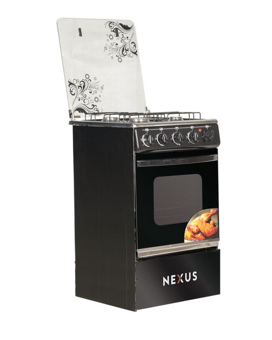 Nexus 4 Gas Burner Standing Auto-Ingition Cooker GCCR-NX-5055BC Black