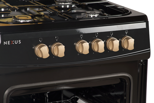 Nexus 4 Gas Burner Standing Cooker Black NX-6003 BS