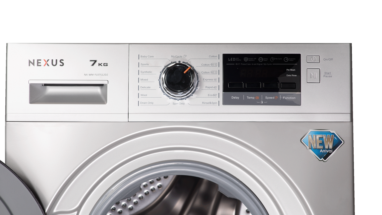 Nexus NX-WM-FL08MLPM3W 8kg front Load Washing Machine
