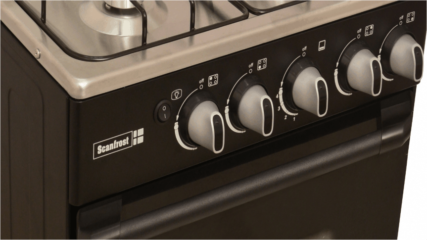 Scanfrost 4 Gas Burner Standing Cooker With Gas Oven SFC5402B