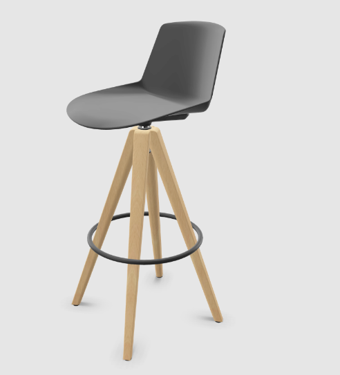 Actiu Noom Stool Multi-Purpose Chair with Beech Legs ACTNM401021